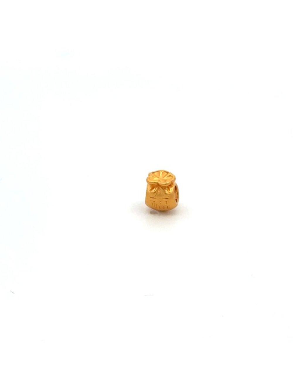24K 999.9 Pure Gold Charm Money Bag Bead Spacer DIY Small 0.16g - Picture 2 of 4